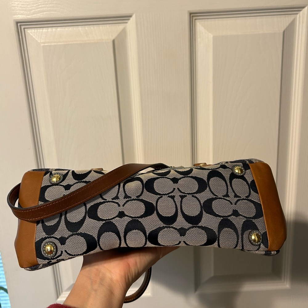 Coach Patchwork Tote Bag - Blue and Brown - Picture 4 of 7